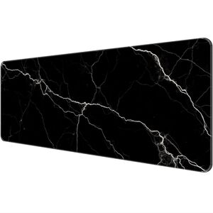 Black Marble Desk Mat with White Lightening Bolts- Comfortable, Non-Slip,&Smooth